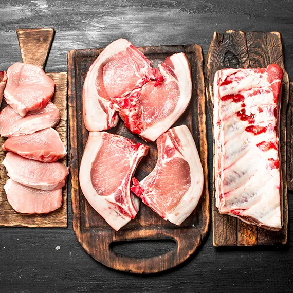Pieces of pork